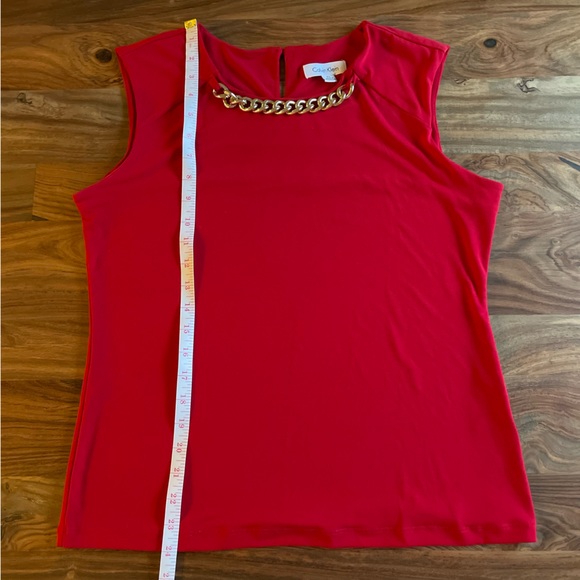 NWOT Red Calvin Klein Shirt/Blouse - Picture 5 of 11